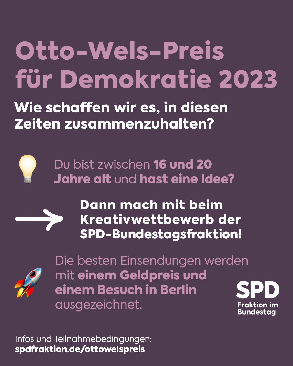 Ausschreibung “Otto-Wels-Preis für Demokratie 2023”